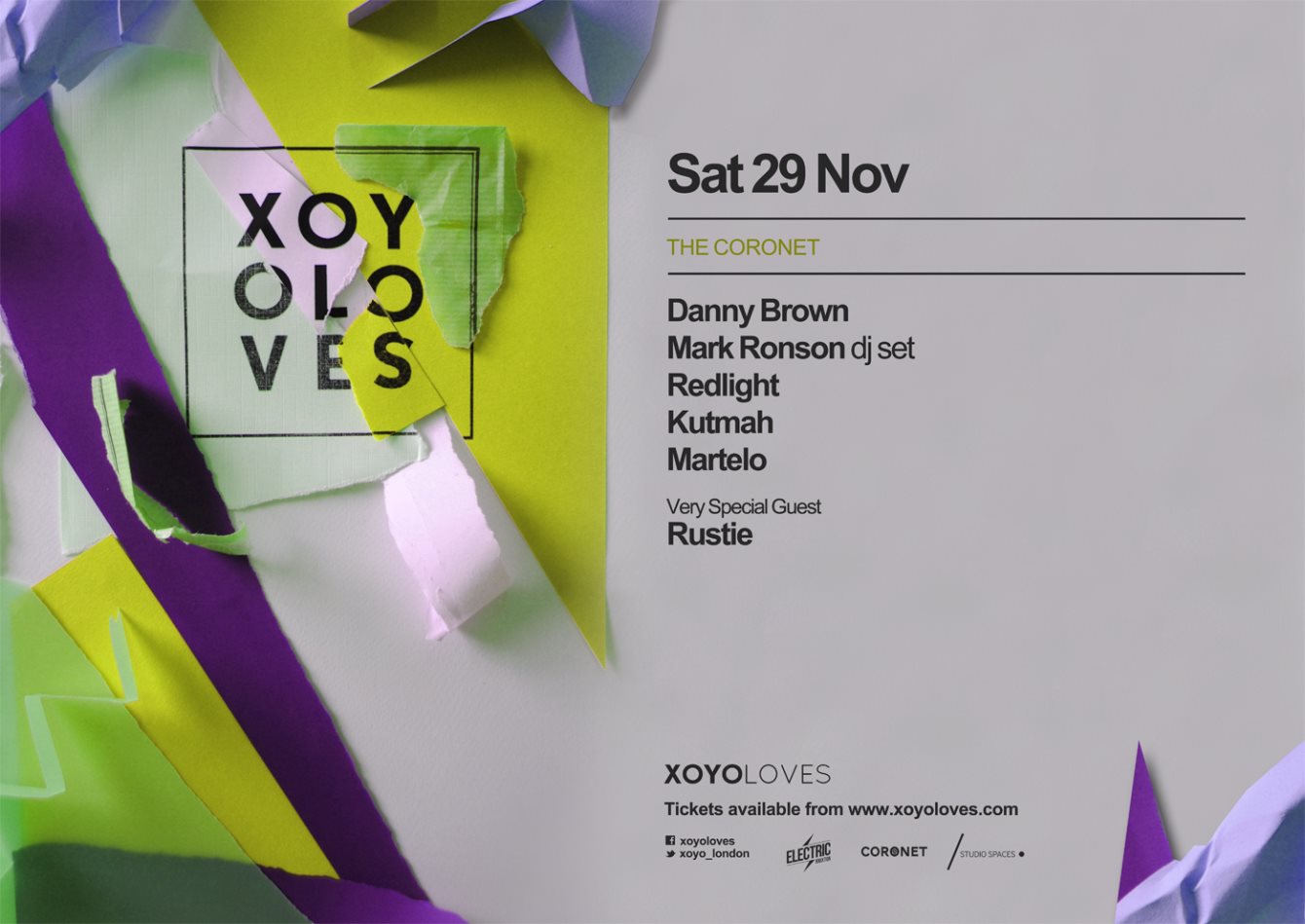 Xoyo Loves: Danny Brown, Mark Ronson (DJ set), Redlight, Kutmah & Very Special Guest Rustie