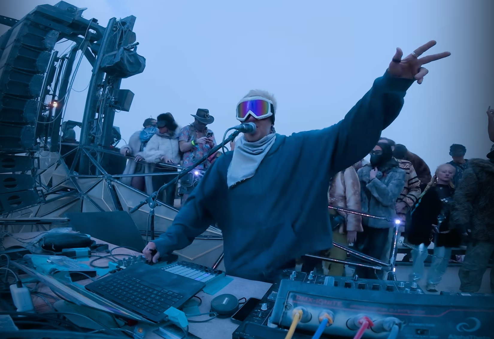 Jan Blomqvist Captures Surreal Burning Man Performance Amid Dust Storm